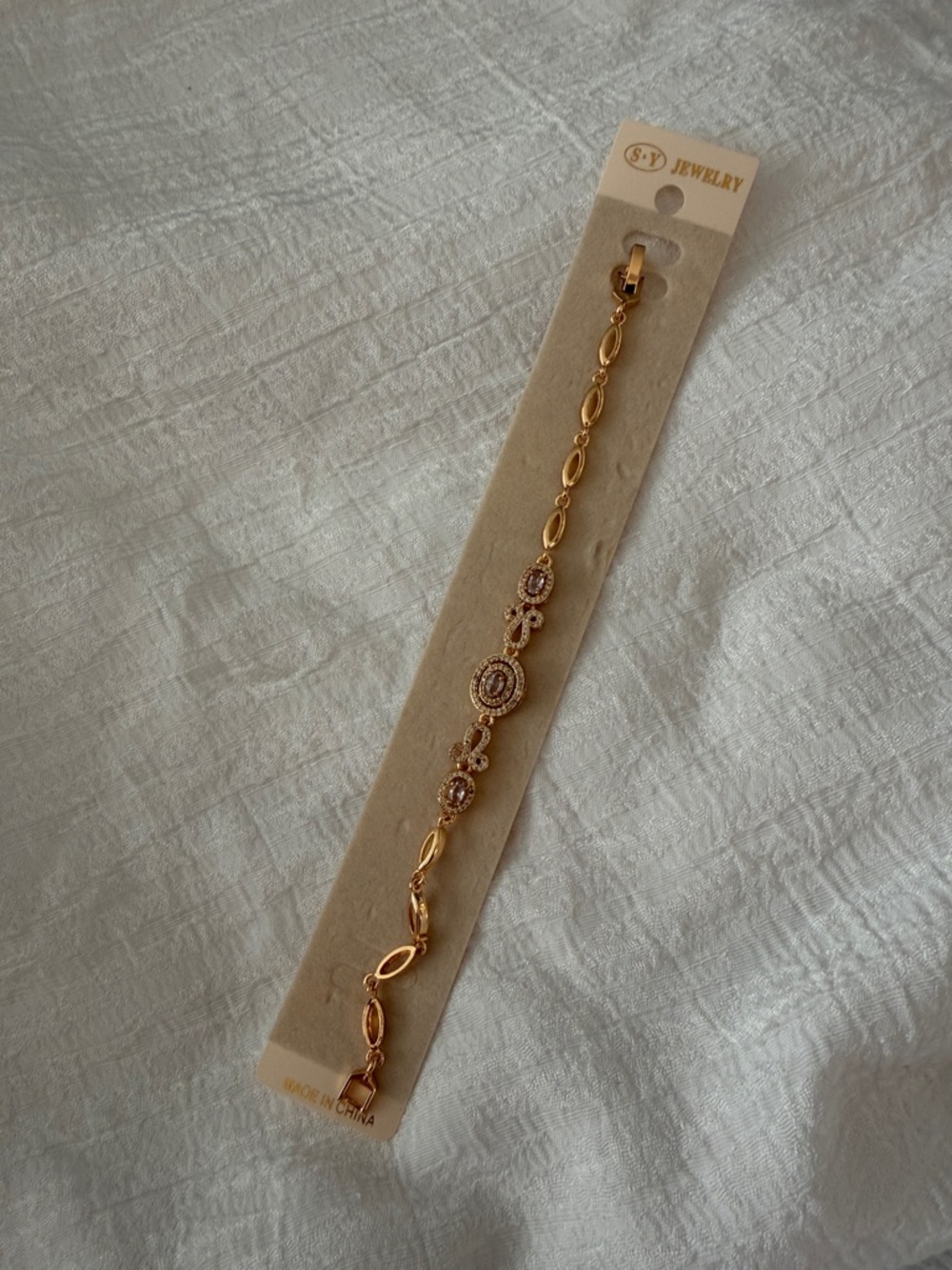 Gold-Tone Crystal Accent Women's Bracelet - Picture 4 of 6